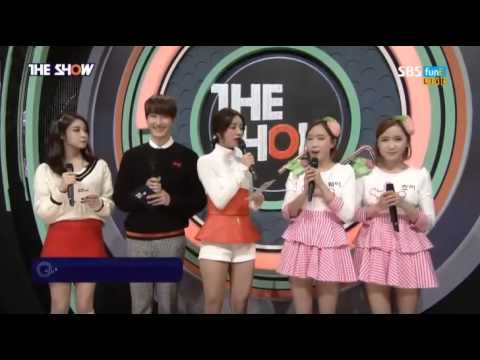 141028 The Show MC (Jiyeon,,Zhoumi,Hyeri) Interview  Introduction (소개) Strawberry milk (딸기우유) cut #4