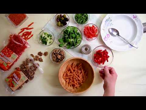 Rawfoodshop - Matig linspastasallad med valnötter