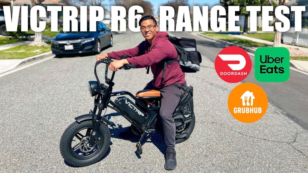 Using the Victrip R6 E-Bike For DoorDash, UberEats, & Grubhub | Range Test