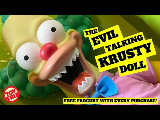 Vídeo relacionado con The Simpsons Talking Krusty Doll Plush by Jakks Pacific, Stands 16" / 41cm Tall, Good and Evil Krusty Pull String Doll, from The Classic Treehouse of Horror III Episode, Perfect for Any Simpsons Fan