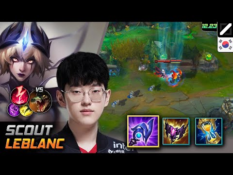Scout Mid LeBlanc Build Luden's Tempest Electrocute - LOL KR 12.23