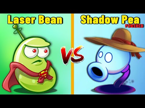 PVZ 2 "LASER BEAN vs SHADOW PEA Powered" Plant vs Plant - Who Will Win?