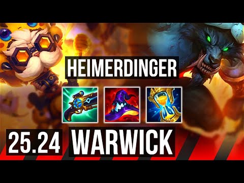 HEIMERDINGER vs WARWICK (TOP) | 56K damage | KR Master | 25.24