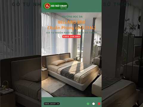 Giường bọc nệm phối 2 màu sang trọng GN-1662 | Giường gỗ tự nhiên bọc da, vải theo sở thích