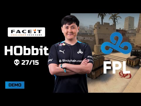 CS GO POV HObbit Cloud9 (27/15) FPL Faceit Pro League (Mirage) @ 2022