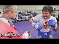 MANNY PACQUIAO LOOKING POWERFUL & SCARY FAST IN WORKOUT DAYS AWAY FROM CHRIS ALGIERI FIGHT