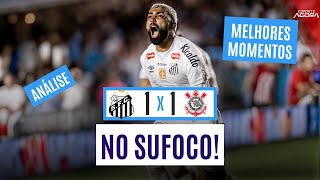 GABIGOL EMPATA NOS ACRÉSCIMOS COM FALTA POLÊMICA CONTRA O CORINTHIANS | SANTOS 1X1 CORINTHIANS