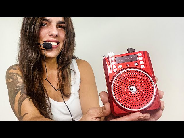 Vídeo relacionado con HUACAM Micrófono principal con amplificador inalámbrico 2,4G para altavoces, mezcladores, escenarios, profesores, guías turísticos y instructores de fitness