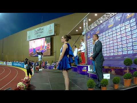 Marek Mucha Javelin Throw Medal Ceremony EU U18 Championship 2018