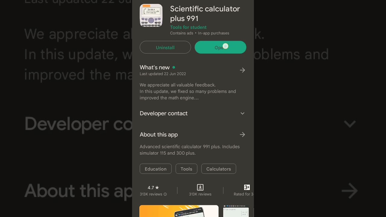 Scientific calculator in mobile