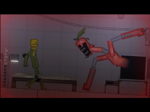 Poppy Playtime Chapter 3 : Nightmare Huggy Wuggy Chase Scene (in Melon Sandbox) #melonsandbox