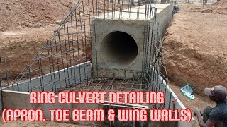 Pipe Culvert | Ring Culvert | Apron, Toe Beam & Wing Walls Detailing