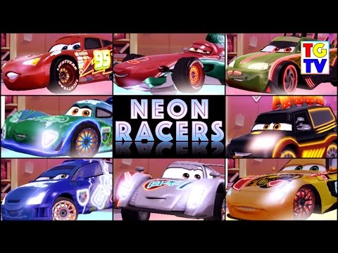 Disney Pixar Cars Lightning McQueen NEON Racers | Cars Fast as Lightning
