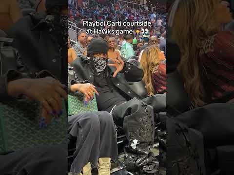 Playboi Carti courtside at the Hawks game tonight 🏀