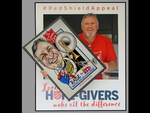 TIME LAPSE CARICATURE: Red Shield Appeal - Keith Hampton - by Jay Harley - HAGproductions.com
