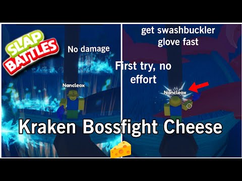 NEW Kraken Bossfight CHEESE | Get Swashbuckler & Kraken Glove EASY | Slap Battles Roblox