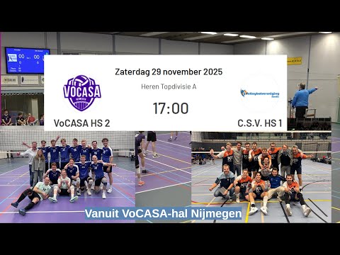 VoCASA H2 - CSV Zwolle H1 (29 nov 2025, 17.00u) Topdivisie Heren Volleybal