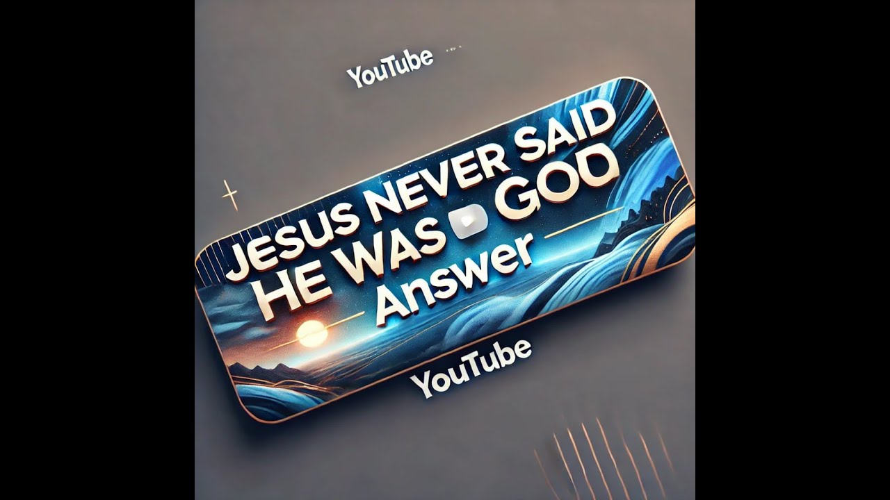 Muslim’s Answer to Jesus Never Said He Was GOD !