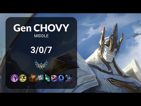 Gen Chovy Galio vs Qiyana MIDDLE - KR CHALLENGER Patch 15.3