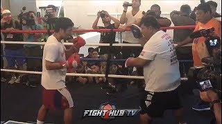 MANNY PACQUIAO SHOWING TOP FORM DAYS AWAY FROM LUCAS MATTHYSSE FIGHT