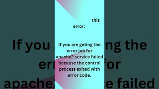 job for apache2 service failed because the control process exited with error code ubuntu #restart