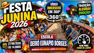 Festa Junina 2026 🎉 Quadrilha Completa | Escola Deiró Eunapio Borges | Drone Mini 4 Pro + Insta360X5