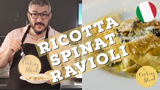 Schnelles Pasta Gericht Ricotta Spinat Ravioli in Salbei Butter - Nudelteig Pasta selber machen