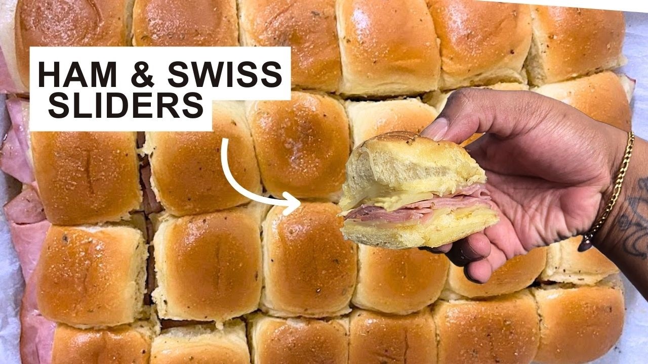 The BEST Ham & Swiss Cheese Sliders | Easy Gameday, Holiday Party, Appetizer, Potluck Idea