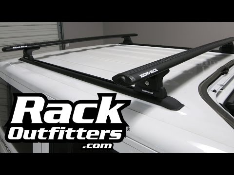 Jeep Wrangler 4 Door with Rhino Rack Tracks and Quick Release Aero Roof Rack