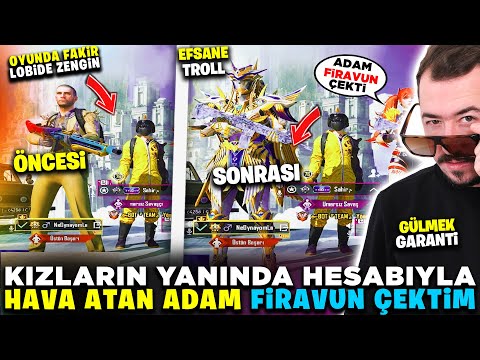 HESABIYLA HAVA ATAN ADAMA 7 SEVİYE FİRAVUN ÇEKTİM - YANINDAKİ KIZI EKLEDİM - PUBG MOBİLE
