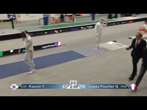 2023 98 T32 03 M E Individual Heidenheim GER WC BLUE LOPEZ POURTIER  FRA vs KWEON KOR