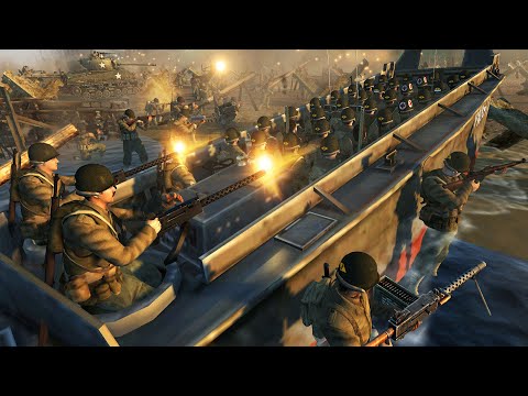 Insane New D-DAY Beach Invasion! ~ German Army Defense - Men of War: Robz Mod Battle Simulator