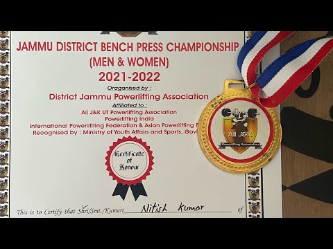 My first powerlifting competition (jammu) 🥇 GOLD MEDAL| 66-74 Category  District level ❤️❤️‍🔥