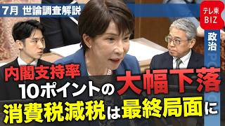 高市内閣支持率がなぜ急落？様々な数字で徹底分析！　最終局面…どうなる食料品の消費税減税！？【世論調査解説】