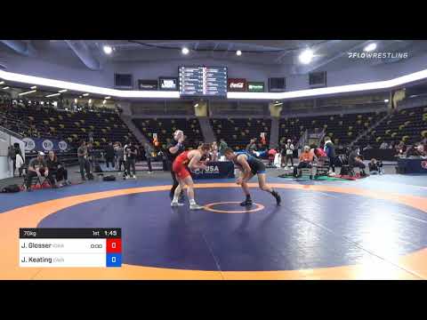 70 Kg Consolation - Jeren Glosser, Iowa Vs Jake Keating, Cavalier Wrestling Club