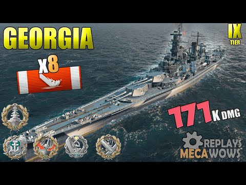 BattleShip Georgia Awesome 8 Kills 171K Damage | World of Warships