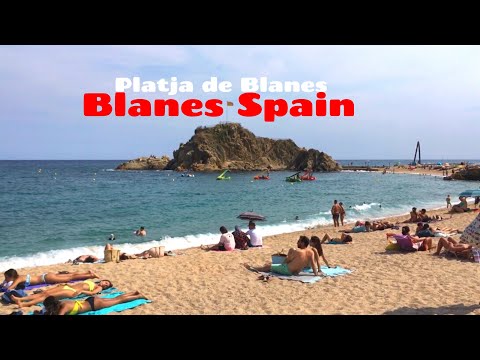 Blanes Beach Spain | Relaxing Walk, Swim & Tourist Train Ride | Costa Brava Tour