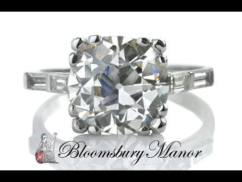Art Deco 3.43ct Old Cut Diamond Engagement Ring