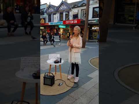 Jazzy's first day busking on Manly Corso Australia. Not bad for 9 years old. WOW!