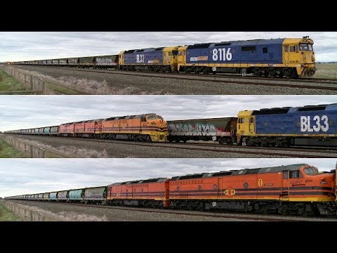 5KA2 Genesee & Wyoming Australia Grain Train Overtakes 4CM6 (25/7/2019) - PoathTV Railways
