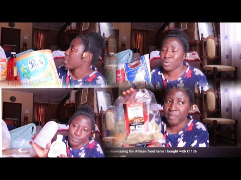 I'll be showcasing the African food items I bought with €1136