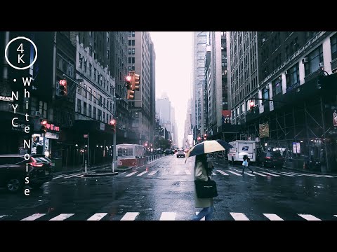 NYC Raining All Day - 3D Audio in Manhattan, New York 4K