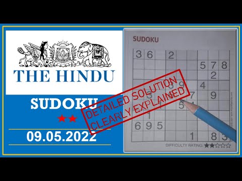 How to Solve 2 Star Hindu  Sudoku May 09, 2022 -  Step By Step Solution