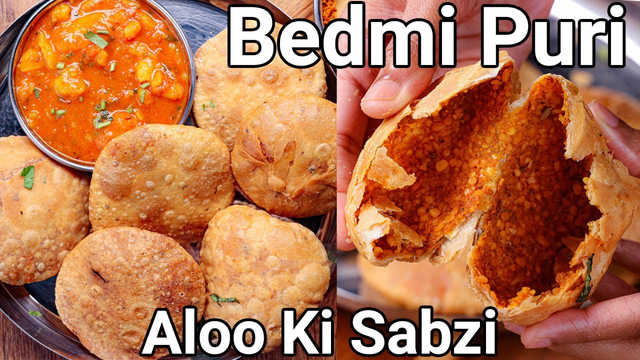 Crispy Stuffed Bedmi Poori & Aloo Ki Sabzi - Brea
kfast Combo Meal | Delhi's Famous Urad Dal Poori