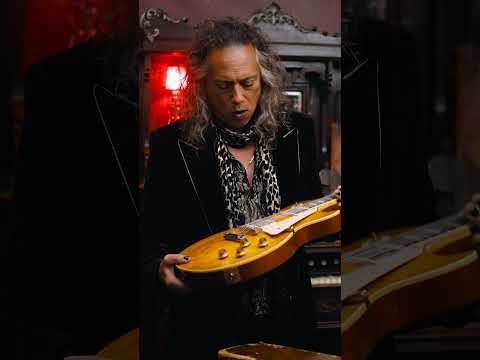 Kirk Hammett's shows Mark Agnesi his 1958 Gibson Les Paul Standard used on “Load” & “Reload”