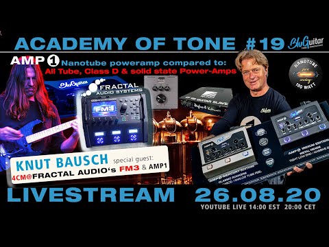 Academy of Tone #19  "AMP1’s Nanotube poweramp compared to all tube, Class D and solid state" FA FM3