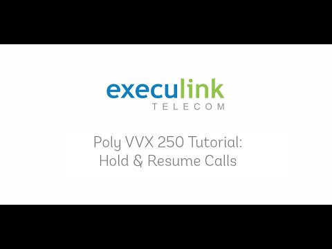 Poly VVX250 Phone Tutorial - Hold & Resume Calls