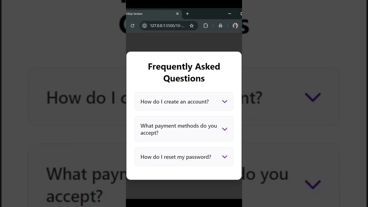 Responsive FAQ Section with Expand/Collapse | HTML, CSS & jQuery