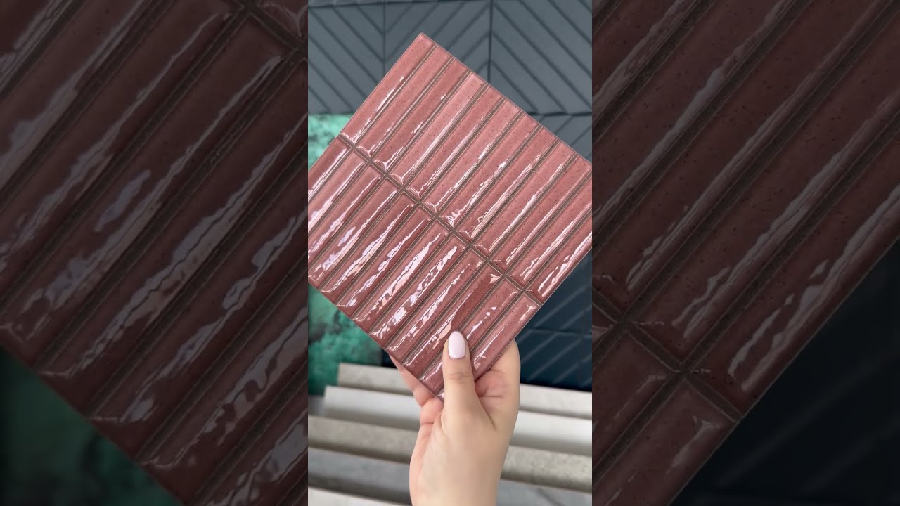 Płytki kitkat wiśniowe - mozaika nacinana