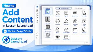 Adding Content in Lesson Launchpad